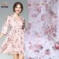 現(xiàn)貨供應(yīng)雪紡碎花手工訂花連衣裙禮服面料 立體繡印花訂花繡花布